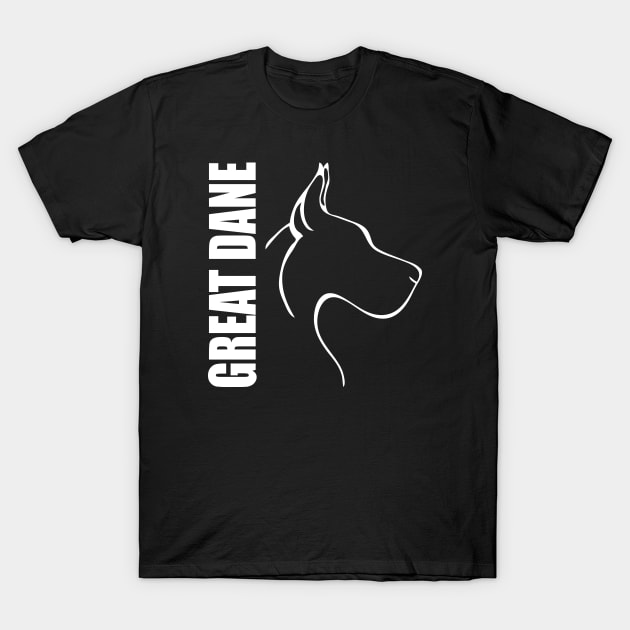 Great Dane profile dog lover T-Shirt by wilsigns